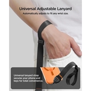 Cinturino da polso regolabile universale Spigen con adattatore per telefono – 23cm - Nero