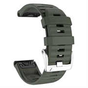 Cinturino sportivo in silicone per Garmin Fenix 3 / 3 HR / 5X / 5X Plus / 6X / 6X Pro - Verde Militare