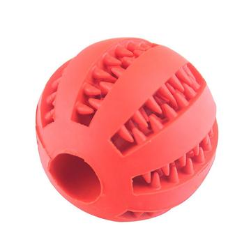 Palla da masticare cigolante per cani con dispensazione di cibo - S - Rosso