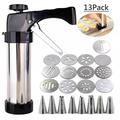 Set di pistole spara-biscotti in acciaio inox - 8 ugelli e 13 dischi
