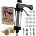 Set di pistole spara-biscotti in acciaio inox - 8 ugelli e 13 dischi