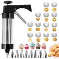 Set di pistole spara-biscotti in acciaio inox - 8 ugelli e 13 dischi
