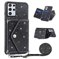 Custodia con Portacarte Stardust per Samsung Galaxy S23 Ultra 5G - Nera