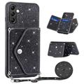 Custodia con Portacarte Stardust per Samsung Galaxy A56 - Nera