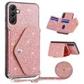 Custodia con Portacarte Stardust per Samsung Galaxy S25/S24 - Rosa