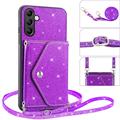 Custodia con Portacarte Stardust per Samsung Galaxy S25/S24 - Viola