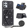 Custodia con Portacarte Stardust per Samsung Galaxy S25 Ultra - Nera