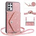 Custodia con Portacarte Stardust per Samsung Galaxy S25 Ultra - Rosa