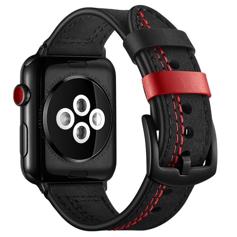 Cinturino in Pelle Stitched per Apple Watch Series 7/SE/6/5/4/3/2/1 -  45mm/44mm/42mm