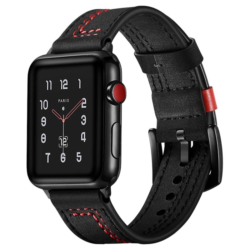 Cinturino in Pelle Stitched per Apple Watch Series 7/SE/6/5/4/3/2/1 -  45mm/44mm/42mm
