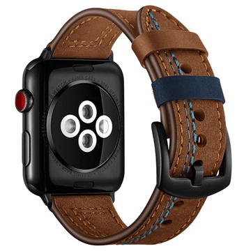 Cinturino in Pelle Stitched per Apple Watch Series 5/4/3/2/1 - 42mm, 44mm - Marrone