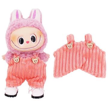 Salopette a righe per Labubu Mini Figure 17cm - Rosa
