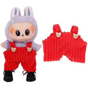 Salopette a righe per Labubu Mini Figure 17cm - Rosso