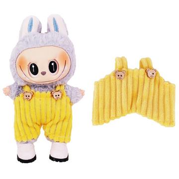 Salopette a righe per Labubu Mini Figure 17cm - Giallo