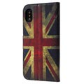 Custodia a Portafoglio Style per iPhone X / iPhone XS - Motivo Bandiera Britannica
