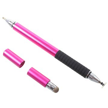 Pennino Capacitivo Elegante Multifunzionale 3-in-1 & Penna a Sfera - Rosa Neon