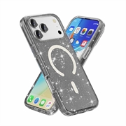 Custodia Ibrida Serie Stylish Glitter per iPhone 18 Pro - Compatibile con MagSafe - Nera