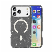Custodia Ibrida Serie Stylish Glitter per iPhone 18 Pro - Compatibile con MagSafe - Nera