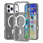 Custodia Ibrida Serie Stylish Glitter per iPhone 18 Pro Max - Compatibile con MagSafe - Nera