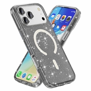 Custodia Ibrida Serie Stylish Glitter per iPhone 18 Pro Max - Compatibile con MagSafe - Nera