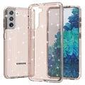 Custodia Ibrida Serie Stylish Glitter per Samsung Galaxy S21 5G