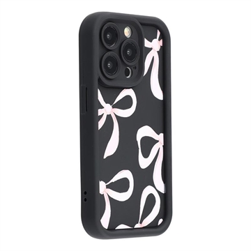 Custodia antiurto in TPU per iPhone 12 Pro Max con bordi rialzati - Nera / Grande fiocco