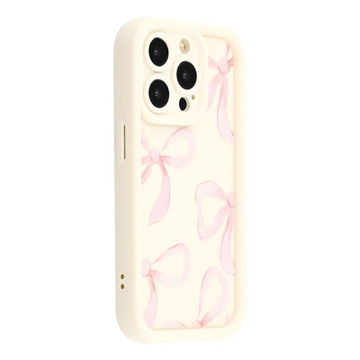 Custodia antiurto in TPU per iPhone 12 Pro Max con bordi rialzati - Bianca / Grande fiocco