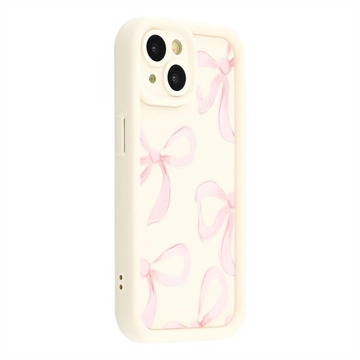 Custodia antiurto in TPU per iPhone 13 con bordi rialzati - Bianca / Grande fiocco
