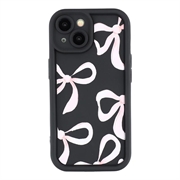 Custodia antiurto in TPU per iPhone 14 Plus con bordi rialzati - Nera / Grande fiocco