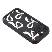 Custodia antiurto in TPU per iPhone 14 Plus con bordi rialzati - Nera / Grande fiocco