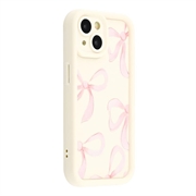 Custodia antiurto in TPU per iPhone 14 Plus con bordi rialzati - Bianca / Grande fiocco
