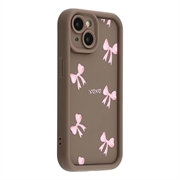 Custodia elegante in TPU antiurto per iPhone 15 Plus con bordi rialzati - Marrone / Arco