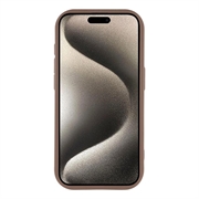 Custodia elegante in TPU antiurto per iPhone 15 Pro con bordi rialzati - Marrone / Arco