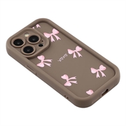 Custodia elegante in TPU antiurto per iPhone 15 Pro con bordi rialzati - Marrone / Arco