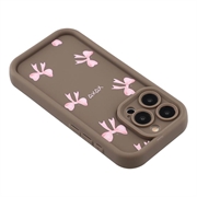 Custodia elegante in TPU antiurto per iPhone 15 Pro con bordi rialzati - Marrone / Arco