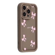 Custodia elegante in TPU antiurto per iPhone 15 Pro Max con bordi rialzati - Marrone / Arco