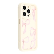 Custodia antiurto in TPU per iPhone 15 Pro Max con bordi rialzati - Bianca / Grande fiocco