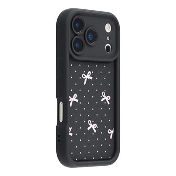 Custodia antiurto in TPU per iPhone 17 Pro con bordi rialzati - Nero / Fiocco a pois