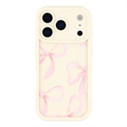 Custodia antiurto in TPU per iPhone 17 Pro con bordi rialzati - Bianca / Grande fiocco