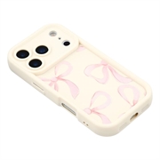 Custodia antiurto in TPU per iPhone 17 Pro con bordi rialzati - Bianca / Grande fiocco