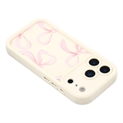 Custodia antiurto in TPU per iPhone 17 Pro con bordi rialzati - Bianca / Grande fiocco