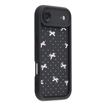 Custodia antiurto in TPU per iPhone Air con bordi rialzati - Nera / Fiocco a pois