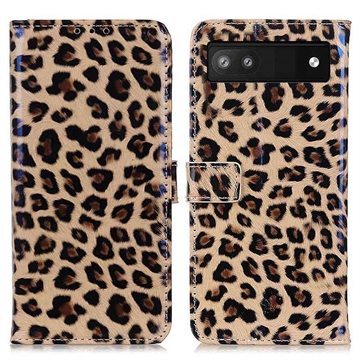 Custodia a Portafoglio per Google Pixel 7a Serie Stylish - Leopardo