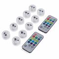 Luci LED RGB sommergibili con 2 telecomandi - 10 pezzi.