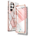 Custodia ibrida Supcase Cosmo per Samsung Galaxy S23 Ultra 5G - Marmo rosa