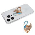 Cigno Glitter Bling Supporto per anello per telefono Supporto per anello per telefono Supporto per strass Cavalletto per dito Impugnatura posteriore in metallo - Baby Blue