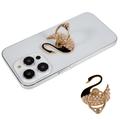 Swan Glitter Bling Phone Ring Holder Phone Ring Grip Supporto per strass Finger Cavalletto Grip posteriore in metallo - nero
