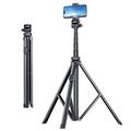 T01 Treppiede portatile e bastone per selfie - 1.8m - Nero