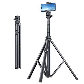 T01 Treppiede portatile e bastone per selfie - 1.8m - Nero