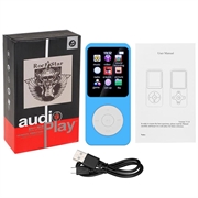 Lettore musicale MP4 portatile T1 con schermo da 1.8" e scheda TF da 64GB - Azzurro